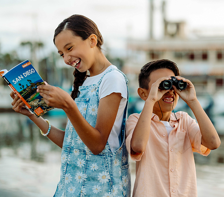 Children participating in the scavenger hunt one of the seasonal activities at the Bahia Resort Hotel in Mission Beach, San Diego