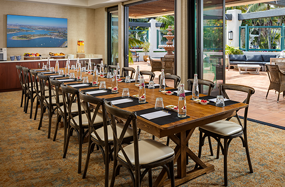 Small group meeting setup at the Bahia Resort Hotel in San Diego, CA.